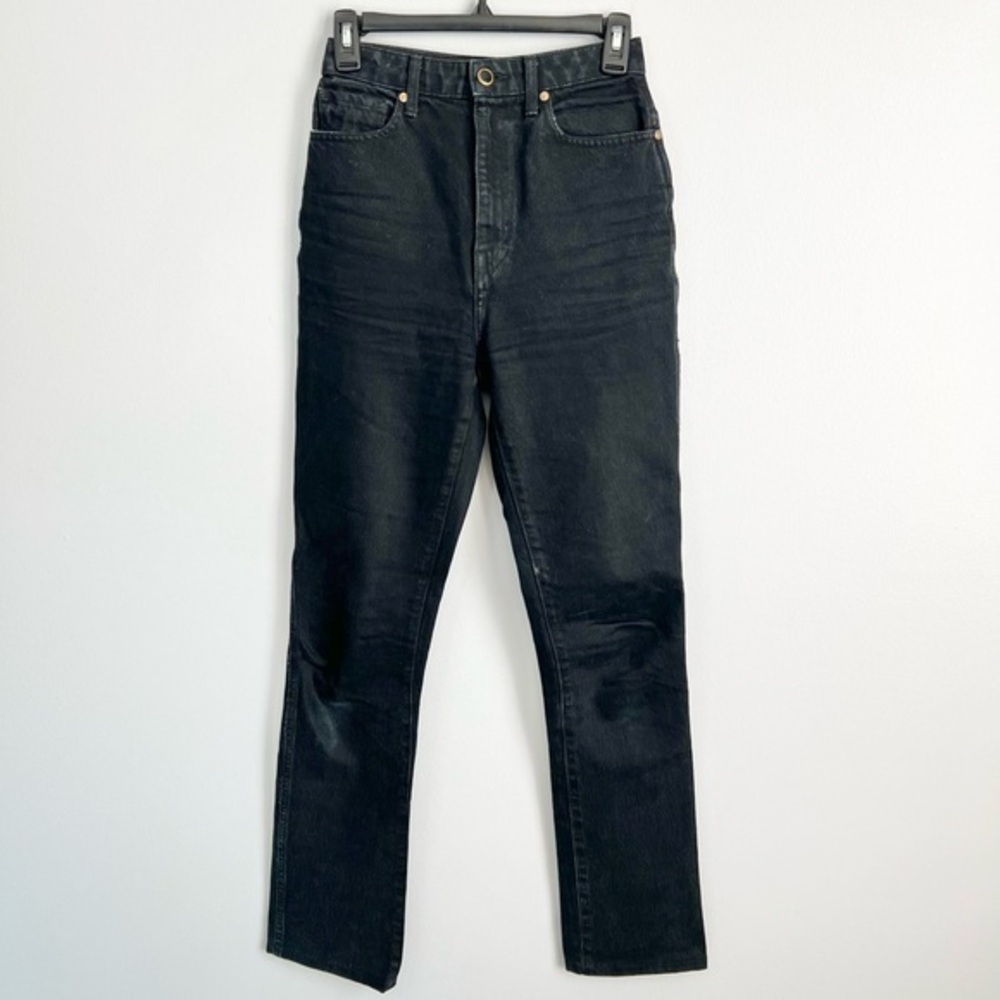 Khaite Size 25 • Daria Black High Rise Straight Leg Denim Jeans.